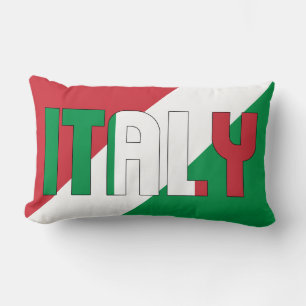 Coussin Rectangle Rêvez en couleur avec le drapeau patriotique itali