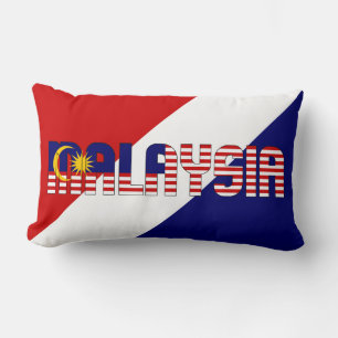 Coussin Rectangle Rêvez en couleur avec le drapeau patriotique malai