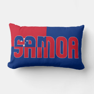 Coussin Rectangle Rêvez en couleur avec le drapeau patriotique Samoa