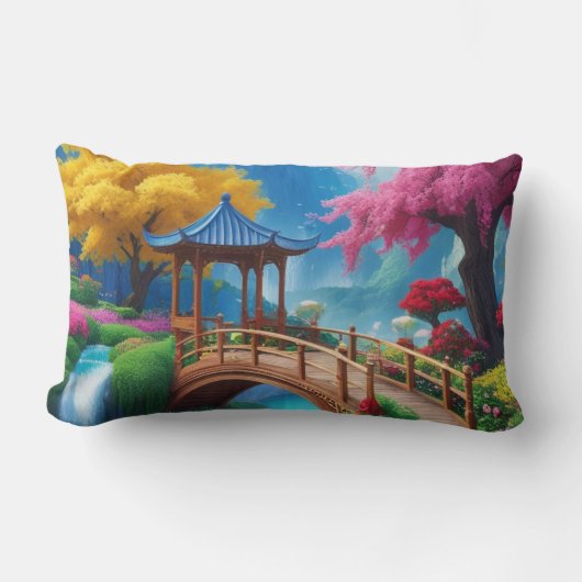 Coussin Rectangle "River of Dreams - Imaginaire Turquoise River (Recto)