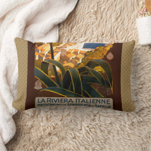 Coussin Rectangle Riviera italien Europe Italie Affiche de voyage