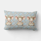 Coussin Rectangle Robe de souris florale mignonne Couronne de fleurs (Verso)