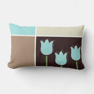 Coussin Rectangle Robins Oeuf Bleu Tulipe Forme géométrique Crème Br