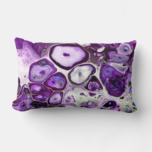 Coussin Rectangle Rocher en marbre violet ultra violet Abstrait Flui (Recto)