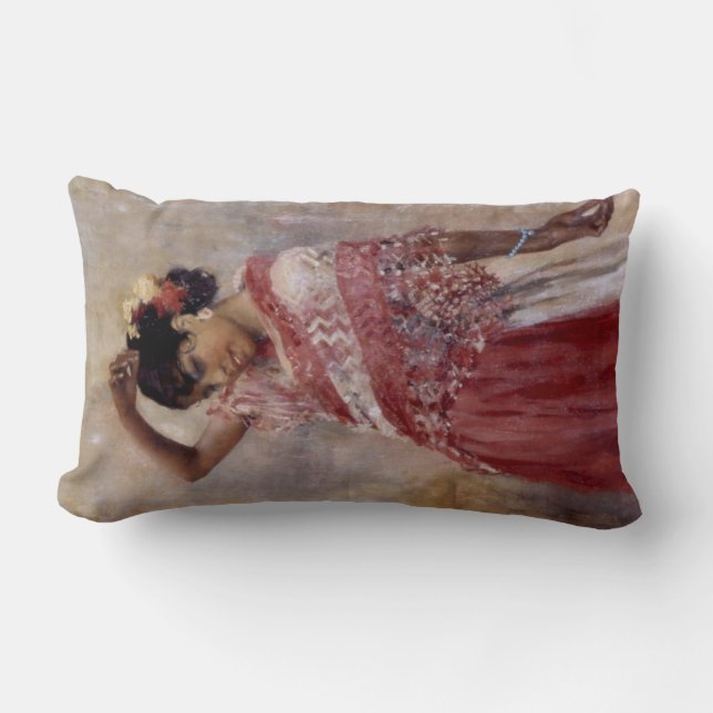 Coussin Rectangle Romani Gypsy Woman Dancing (par Albert Edelfeel) (Recto)