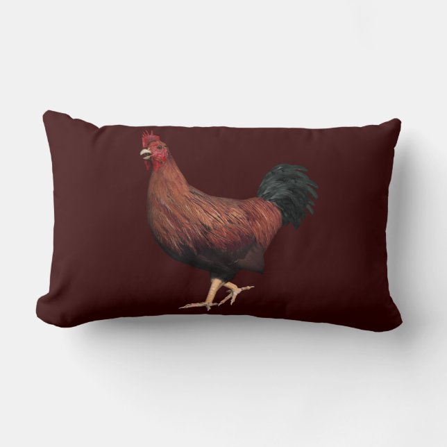 Coussin Rectangle Rooster rouge (Recto)
