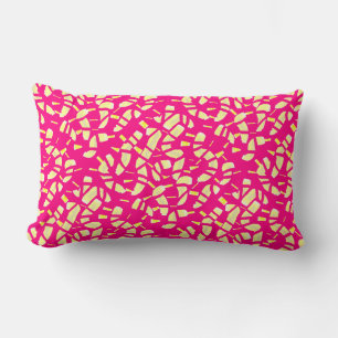 Coussin Rectangle Rose à la crème et citron pâle motifs