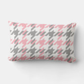 Coussin Rectangle Rose Blanc Gris Foncé Toile de Chien Monogramme No (Verso)