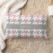 Coussin Rectangle Rose Blanc Gris Foncé Toile de Chien Monogramme No (Couverture)