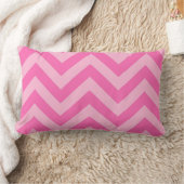 Coussin Rectangle Rose Chaud 2, Coton Candy LG Motif Chevron ZigZag (Couverture)