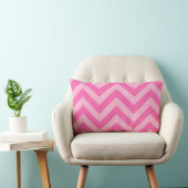 Coussin Rectangle Rose Chaud 2, Coton Candy LG Motif Chevron ZigZag (Chaise)