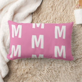 Coussin Rectangle Rose chaud moderne Monogramme Fun Police (Couverture)