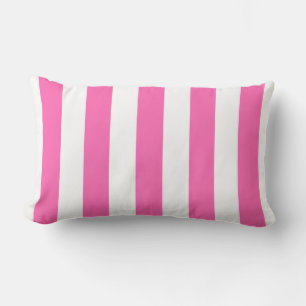 Coussin Rectangle Rose Chaude #2 Blanc XL Motif Rayures