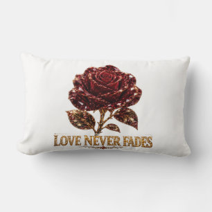 Coussin Rectangle Rose Cristal Rubis – L'amour ne se démode jamais