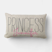 Coussin Rectangle ROSE de PRINCESSE chic rustique YOUR NAME IN BEIGE (Recto)