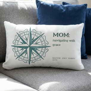 Coussin Rectangle Rose des vents Citation Maman Patrimoine Naútque