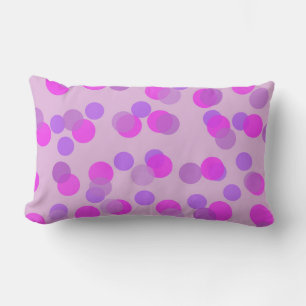 Coussin Rectangle rose et pois violet