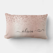 Coussin Rectangle Rose Gold - Parties scintillant rose pâle Nom du m (Recto)