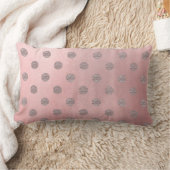 Coussin Rectangle Rose Gold Pink Brillant Glamour Points Modernes Ch (Couverture)