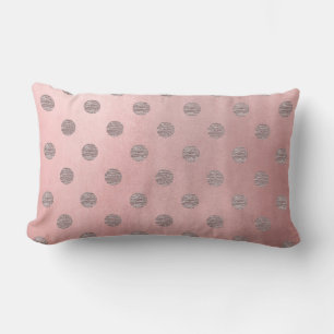 Coussin Rectangle Rose Gold Pink Brillant Glamour Points Modernes Ch