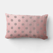 Coussin Rectangle Rose Gold Rose Brillant Glamour Points Modernes Él (Verso)