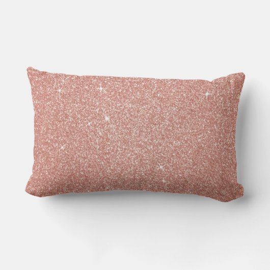 Coussin Rectangle Rose Gold Sparkle Parties scintillant Monogramme N (Verso)
