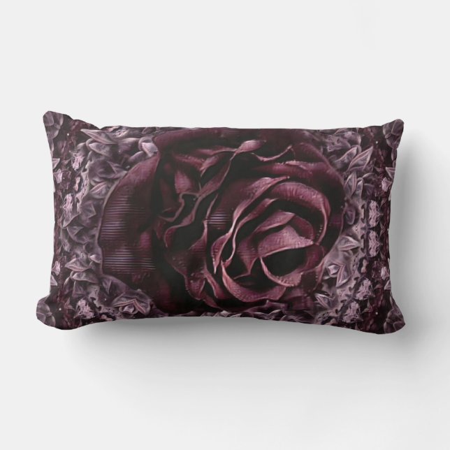 Coussin Rectangle Rose Mandala (Recto)