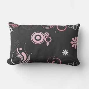 Coussin Rectangle Rose-Noir-Blanc