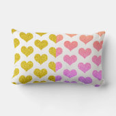 Coussin Rectangle Rose Or Or Ombre Coeurs Motif mignon (Verso)