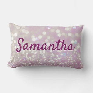 Coussin Rectangle Rose personnalisé rayé