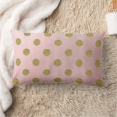 Coussin Rectangle Rose tendre Paillettes or Glamour Points de polka (Couverture)