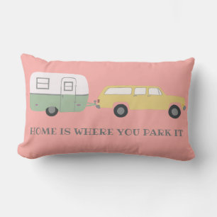 Coussin Rectangle ROSE vintage de la remorque de campeur rv