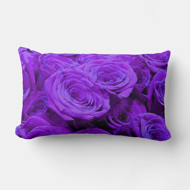 Coussin Rectangle Rose violet, fleurs violettes violettes (Recto)