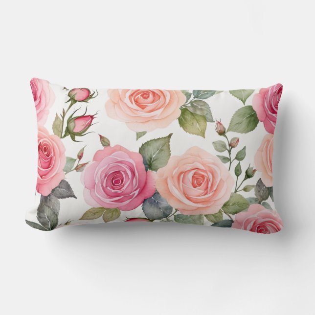 Coussin Rectangle Roses défraîchis (Recto)