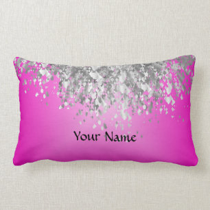 Coussin Rectangle Roses indien et parties scintillantes de faux