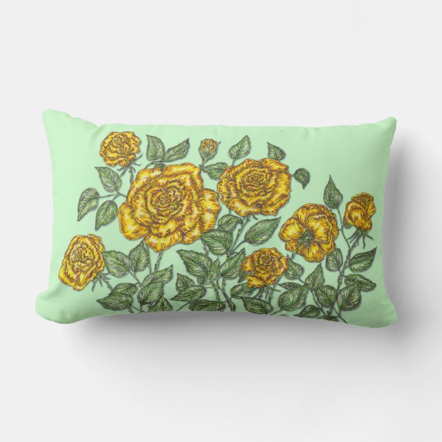 Coussin Rectangle Roses jaunes (Recto)