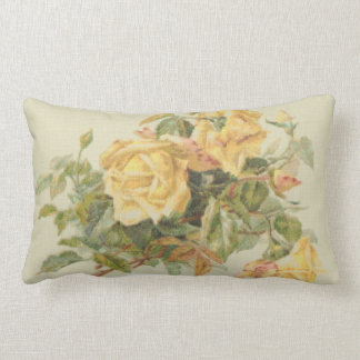 Coussin Rectangle Roses jaunes de style de tapisserie