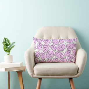 Coussin Rectangle Roses Lilac lumbar lilac retour