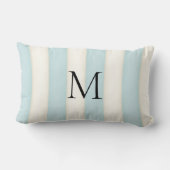 Coussin Rectangle Roses Pâles et Rayures Blanches Antiques Monogramm (Verso)