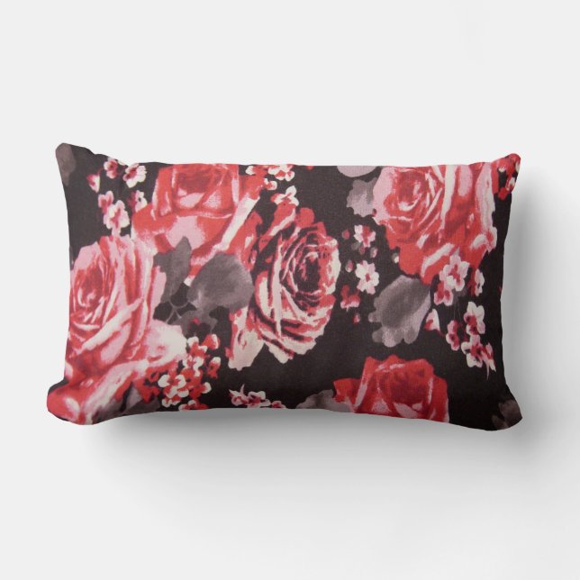 COUSSIN RECTANGLE ROSES ROUGES (Recto)