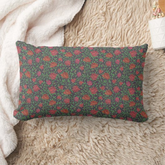 Coussin Rectangle Roses rouges et fuchsia parfaites de style gothiqu (Couverture)