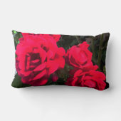 Coussin Rectangle Roses Rouges Fleurissant  (Verso)