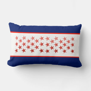 Coussin Rectangle Rouge, blanc, bleu, drapeau, étoiles, flèches, 4 j