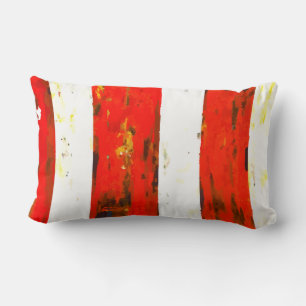 Coussin Rectangle Rouge, blanc et bleu Abstrait moderne