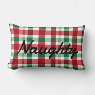 Coussin Rectangle Rouge blanc Script Letter vilain ou Nice