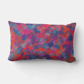 Coussin Rectangle Rouge, bleu et rose gouttes Abstraites (Verso)