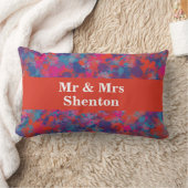Coussin Rectangle Rouge, bleu et rose gouttes Abstraites (Couverture)
