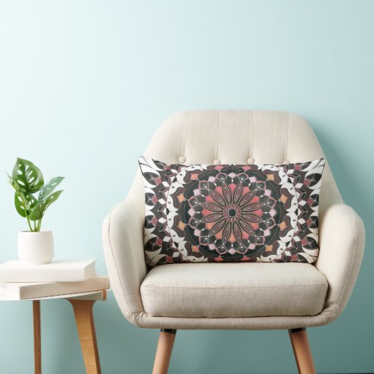 Coussin Rectangle Rouge Brown Mandala Round Cushion (Chaise)