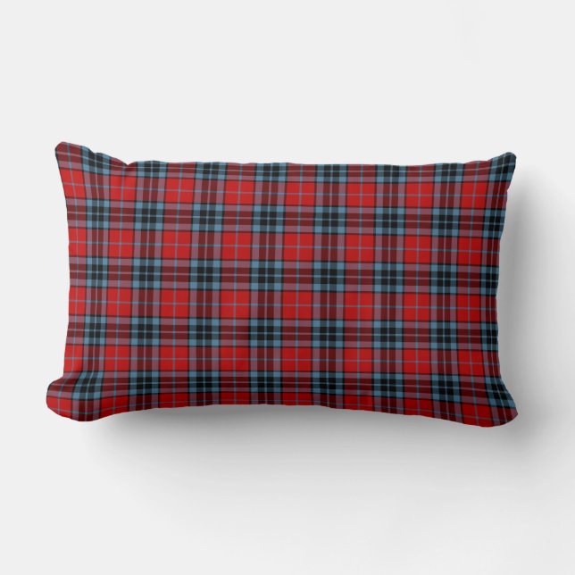 Coussin Rectangle Rouge et bleu clair Thompson Clan Tartan (Recto)