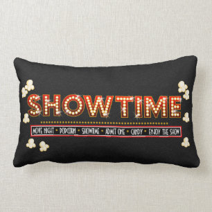Coussin Rectangle Rouge et or d'oreiller de Showtime de salle de